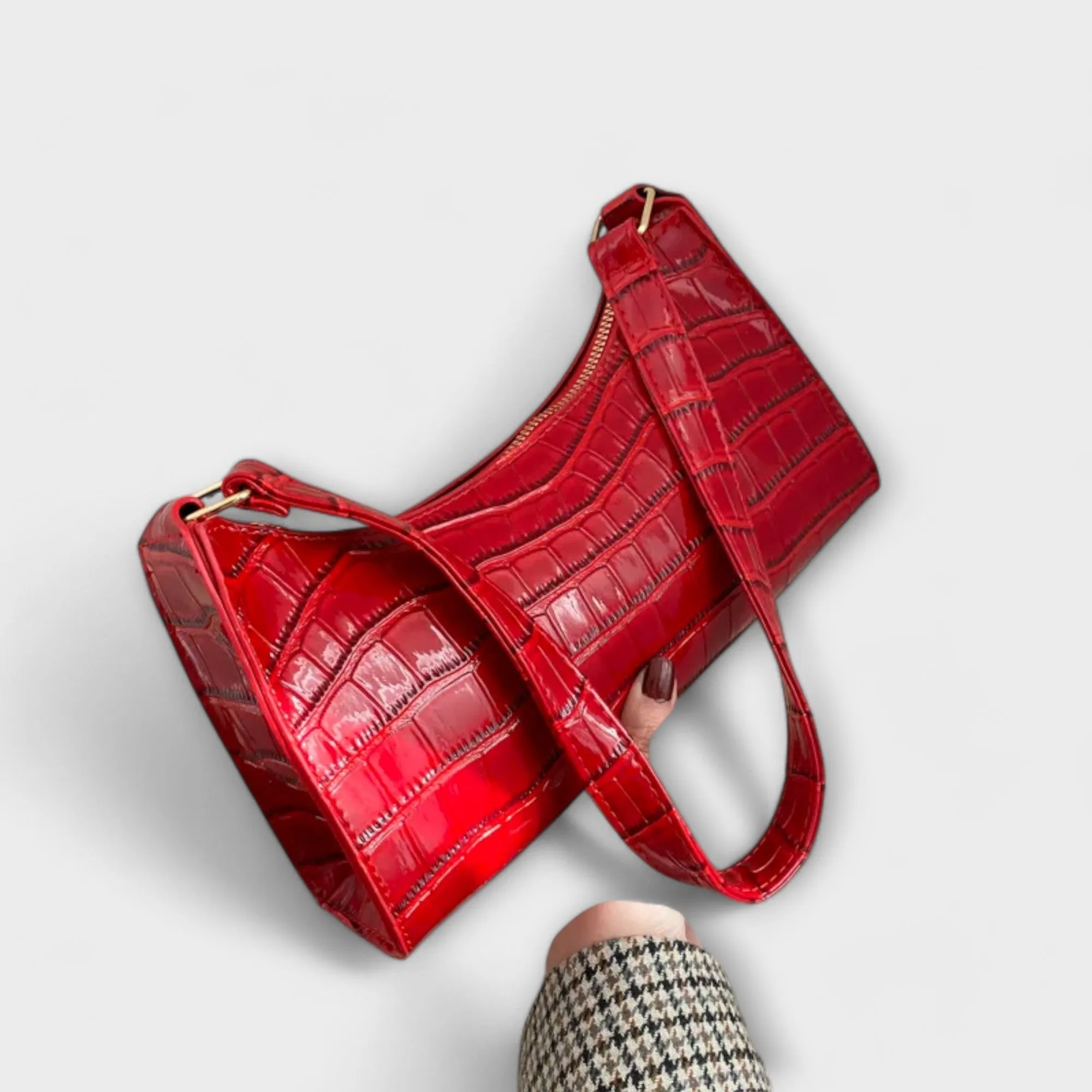 Shimmering Leather Evening Bag