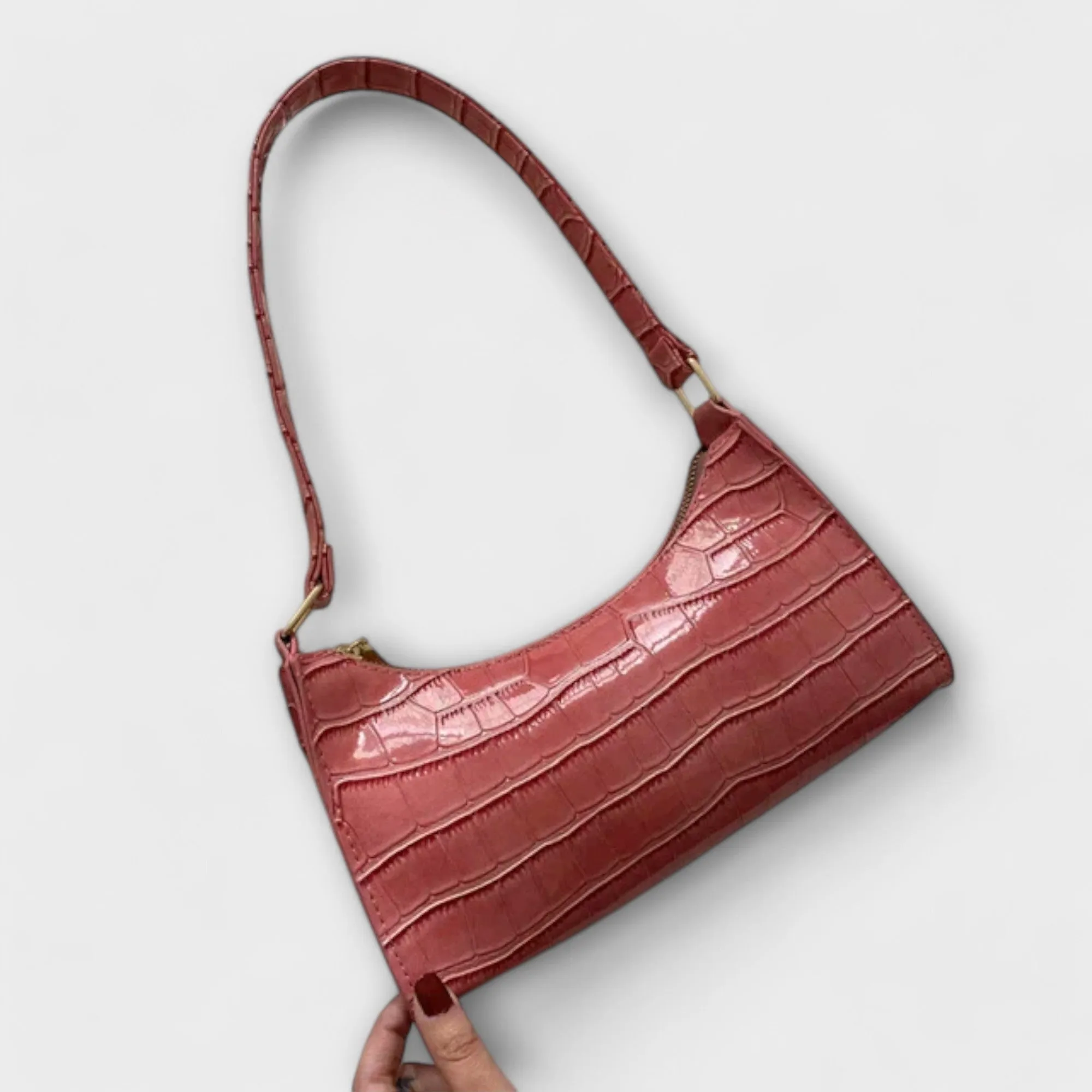 Shimmering Leather Evening Bag