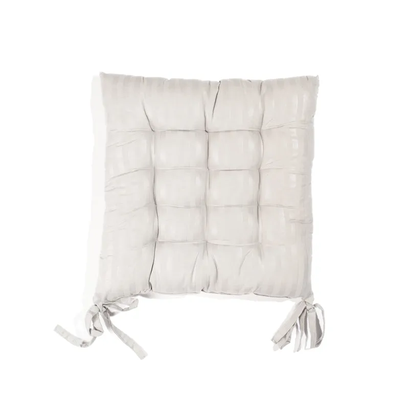 Striped Chair Pad - Light Grey