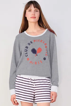 Sundry Club Pickleball Sweatshirt in Heather Grey