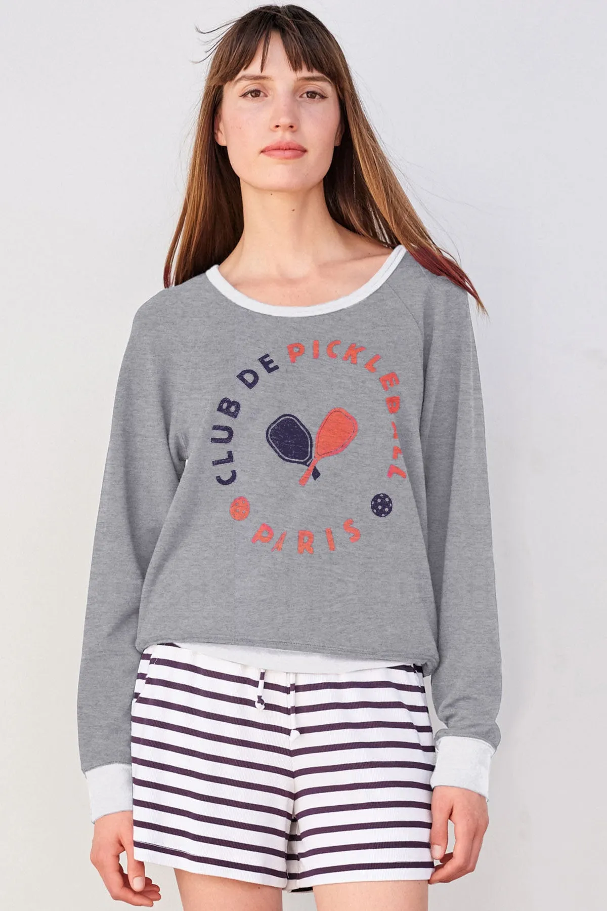 Sundry Club Pickleball Sweatshirt in Heather Grey