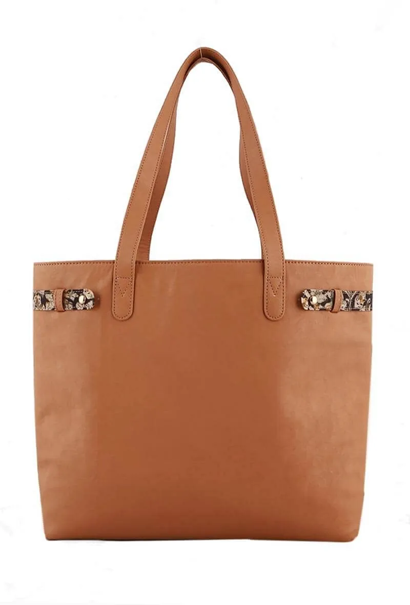 Tan Kalamkari Tote Bag
