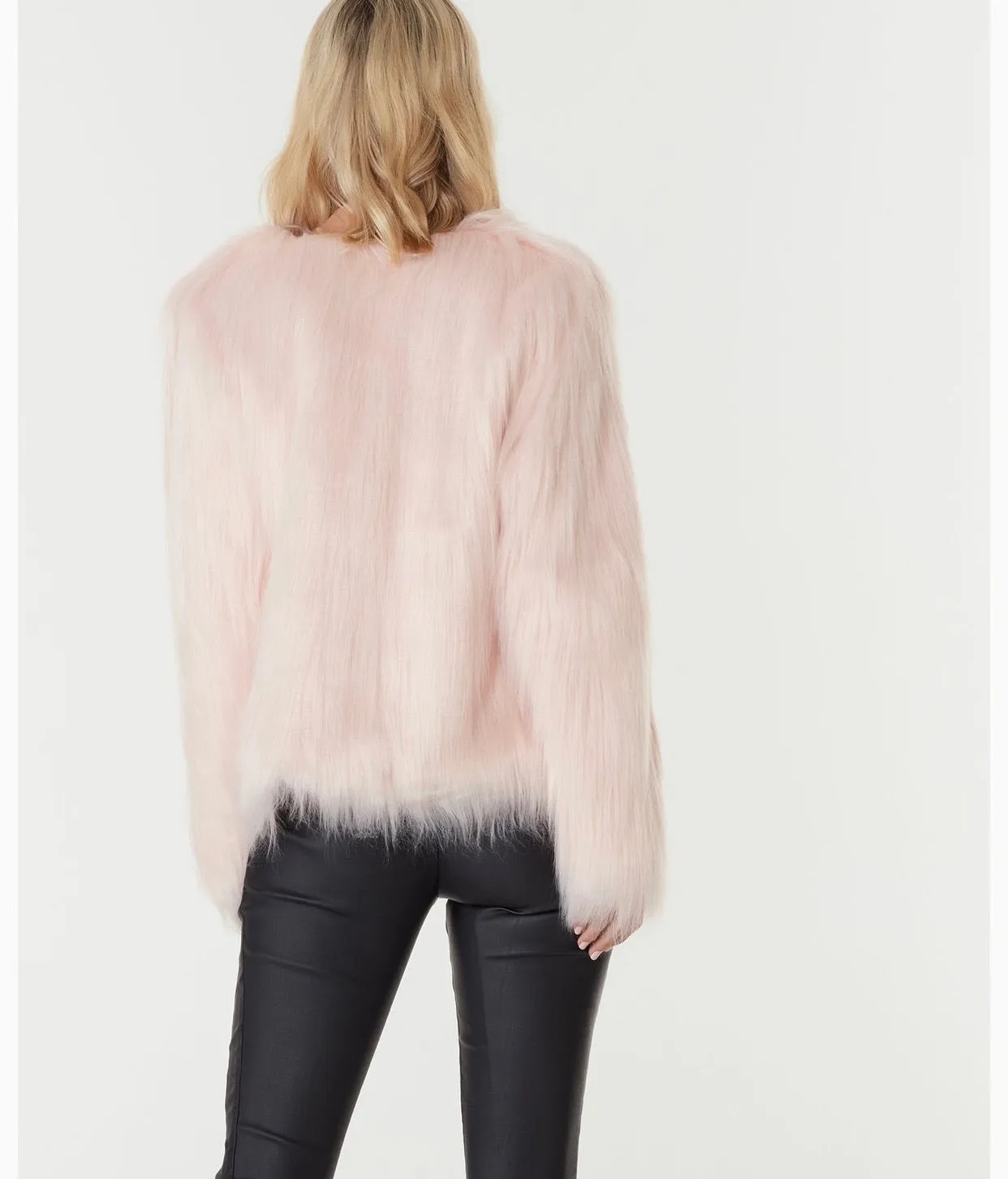 Tess Luxury Soft Pink Faux Fur Jacket for Women