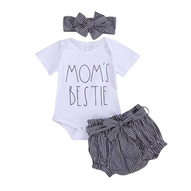 Toddler Infant Baby Girl Cotton Casual Outfits Set. Leopard Shorts plus Headband