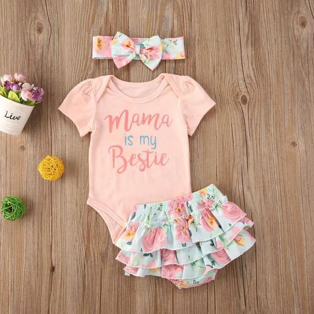 Toddler Infant Baby Girl Cotton Casual Outfits Set. Leopard Shorts plus Headband