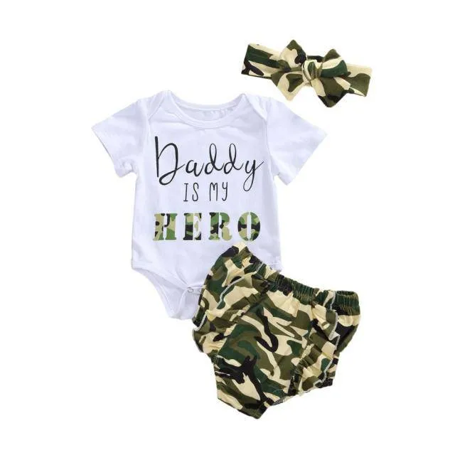 Toddler Infant Baby Girl Cotton Casual Outfits Set. Leopard Shorts plus Headband