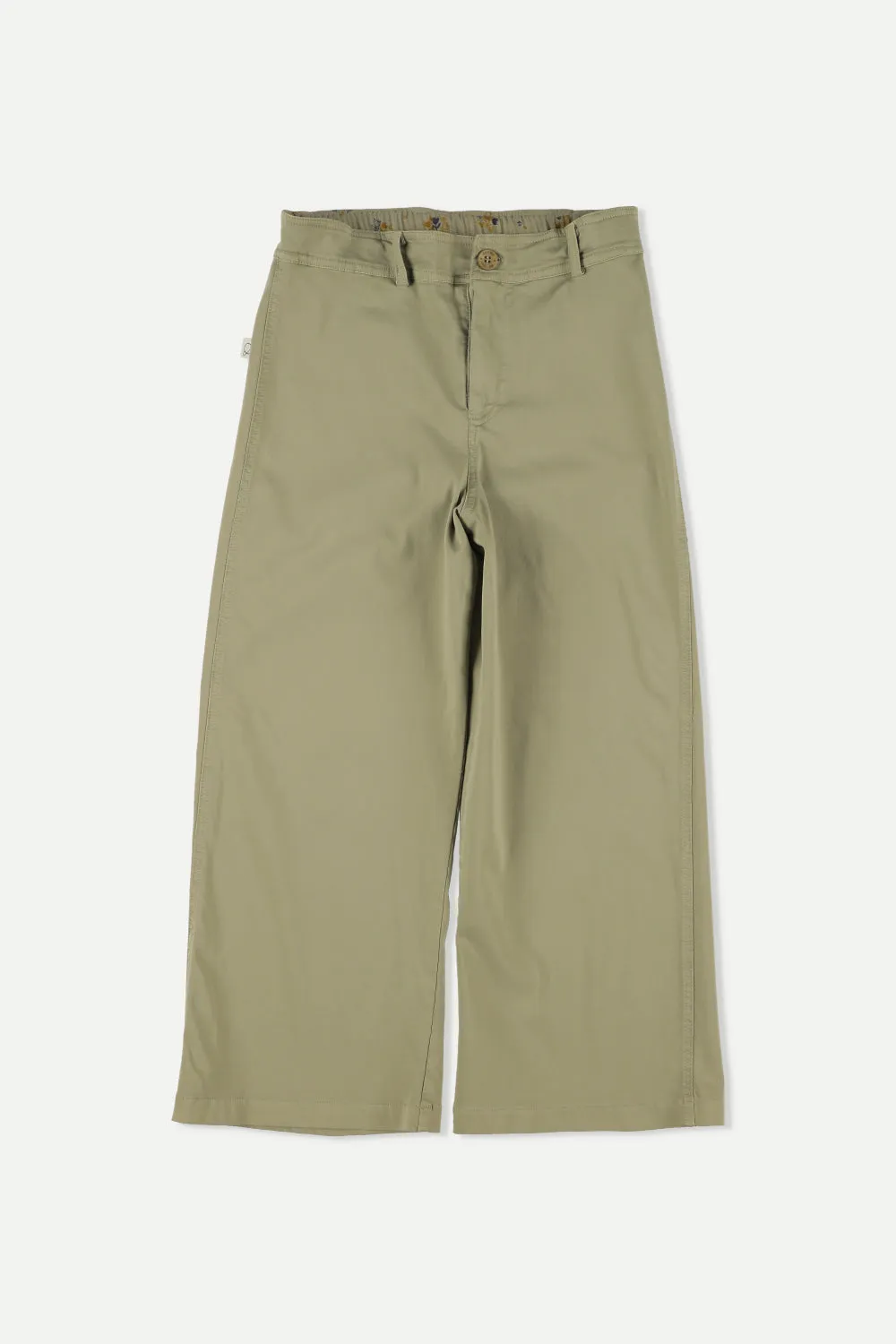 Twill flared pants