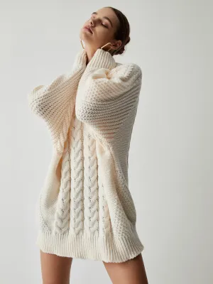 Wenkouban-Christmas Thanksgiving outfits_Chunky Cable Graceful Knit Oversized Sweater