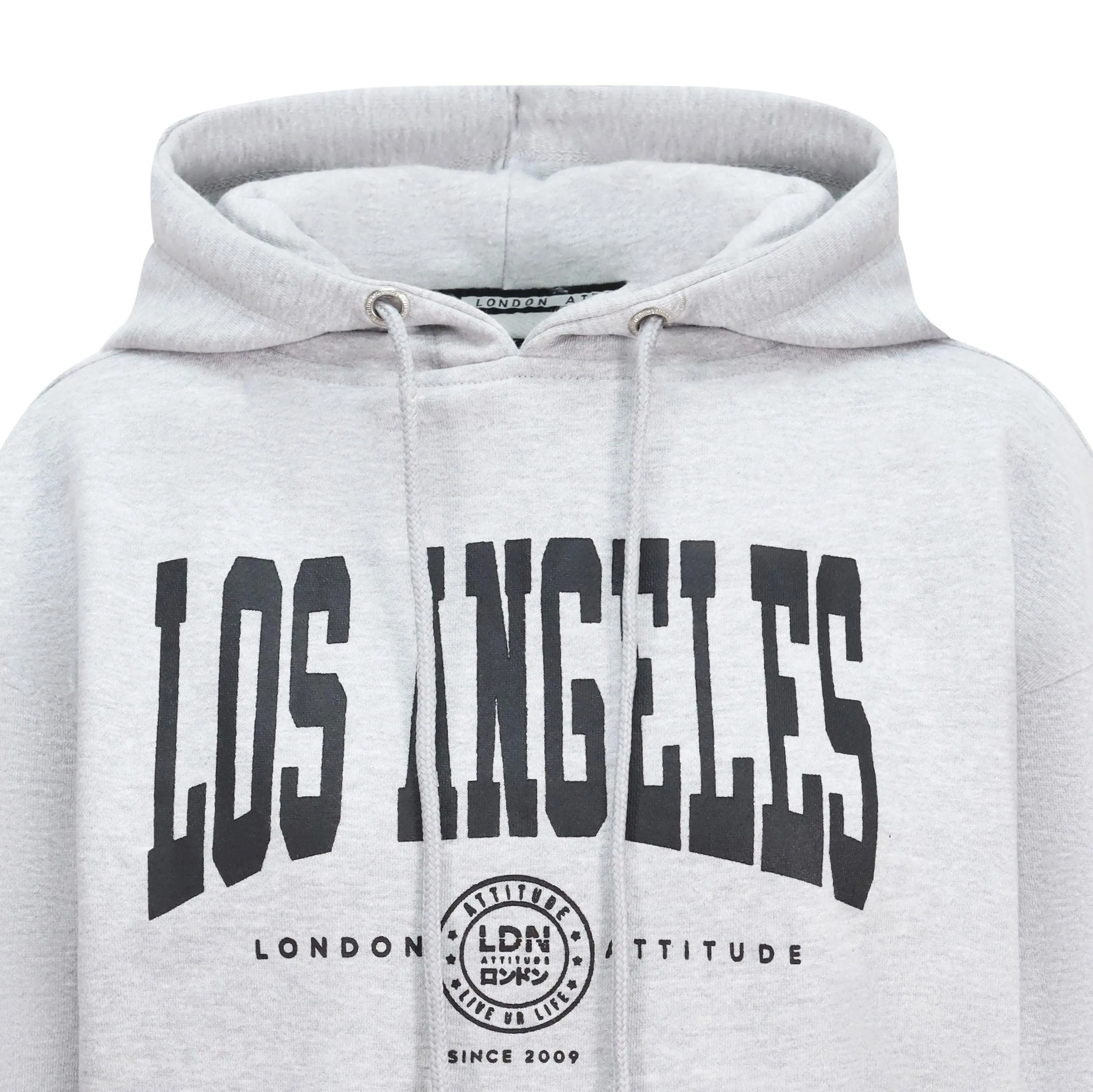 Women's Relaxed Fit "Los Angeles" Printed Hoodie Grey
