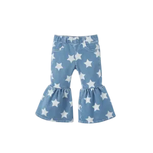 Wrangler Kid's Baby Girls Fallon Flare Blue Stars Jeans